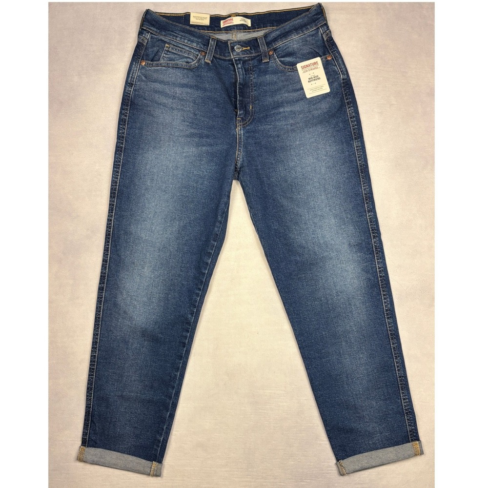 Signature by Levi‎ Strauss Heritage Boyfriend Jeans Mid Rise Blue Size 4 W27 NWT